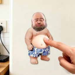 Retirement Funny Gift Custom Face For Him, Her - 3D Squishy Big Belly - Personalized Fridge Magnet – view 4