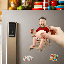 Retirement Funny Gift Custom Face For Him, Her - 3D Squishy Big Belly - Personalized Fridge Magnet – view 2