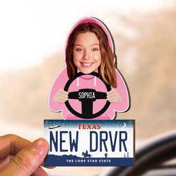 New Driver - Personalized Wooden Photo Car Visor Clip – view 4