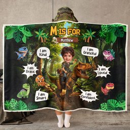 Adventure Boys, Girls - Custom Name, Face - Gifts For Sons - Personalized Photo Wearable Blanket Hoodie – view 2