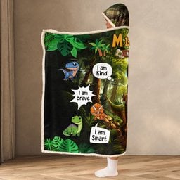 Adventure Boys, Girls - Custom Name, Face - Gifts For Sons - Personalized Photo Wearable Blanket Hoodie – view 4