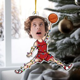 Basketball Players - Personalized Acrylic Photo Ornament – view 4