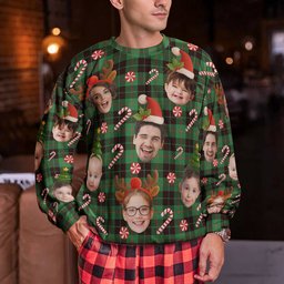 Custom Face Christmas Silly Family, Friends, Co-Workers - Personalized Ugly Sweater – view 4