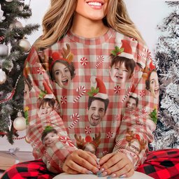 Custom Face Christmas Silly Family, Friends, Co-Workers - Personalized Ugly Sweater – view 2