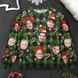 Custom Face Christmas Silly Family, Friends, Co-Workers - Personalized Ugly Sweater – view 7