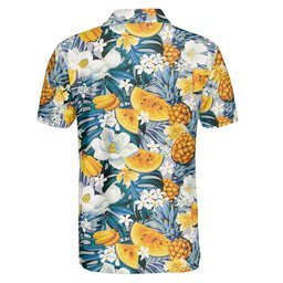Custom Polo Shirt With Funny Face Hawaiian Pattern - Personalized Photo Polo Shirt – view 7