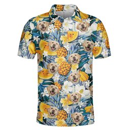 Custom Polo Shirt With Funny Face Hawaiian Pattern - Personalized Photo Polo Shirt – view 6