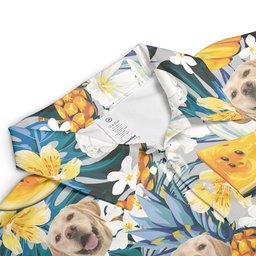 Custom Polo Shirt With Funny Face Hawaiian Pattern - Personalized Photo Polo Shirt – view 8