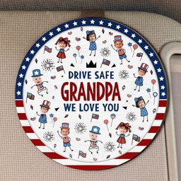 Drive Safe Grandpa Independence Style - Personalized Car Visor Clip – view 2