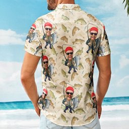 Fishing Man - New Version - Personalized Photo Hawaiian Shirt – view 2