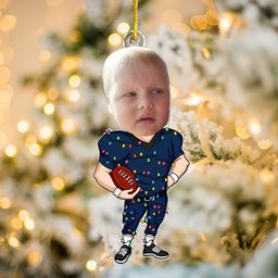 Football Players - Personalized Acrylic Photo Ornament – view 8