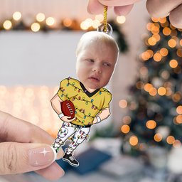 Football Players - Personalized Acrylic Photo Ornament – view 5
