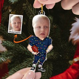 Football Players - Personalized Acrylic Photo Ornament – view 2