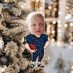 Football Players - Personalized Acrylic Photo Ornament – view 6