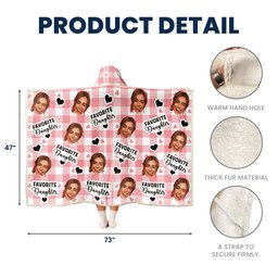 For Favorite Daughter - Personalized Photo Wearable Blanket Hoodie – view 8