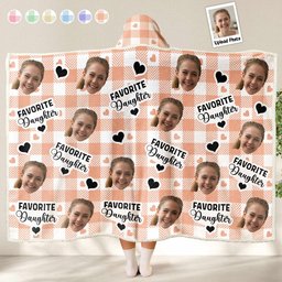 For Favorite Daughter - Personalized Photo Wearable Blanket Hoodie – view 2