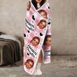 For Favorite Daughter - Personalized Photo Wearable Blanket Hoodie – view 7