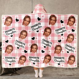 For Favorite Daughter - Personalized Photo Wearable Blanket Hoodie – view 5