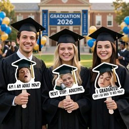 Graduation Custom Photo Funny - Personalized Graduation Fan – view 2