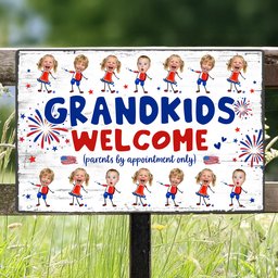Grandma And Grandpa's House Funny Independence Day - Personalized Metal Sign – view 2
