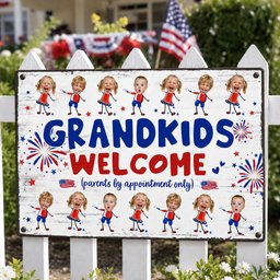 Grandma And Grandpa's House Funny Independence Day - Personalized Metal Sign
