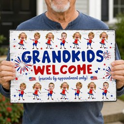 Grandma And Grandpa's House Funny Independence Day - Personalized Metal Sign – view 4
