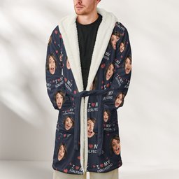 I Love My Wife, Honey.... - Personalized Photo Hooded Robe – view 2