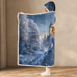Ice Princess - Gifts For Little Girls, Daughter - Custom Face & Name - Personalized Photo Wearable Blanket Hoodie – view 4
