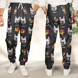 Peace, Love, Dogs - Personalized Photo Sweatpants – view 5