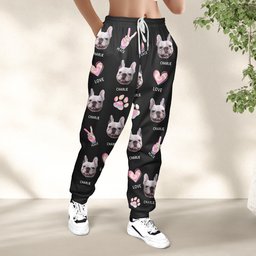 Peace, Love, Dogs - Personalized Photo Sweatpants – view 4