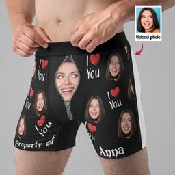 Property Of Girlfriends - Personalized Photo Men's Boxer Briefs - Birthday Gifts For Men, Him, Him, Boyfriend - Gift For Husb