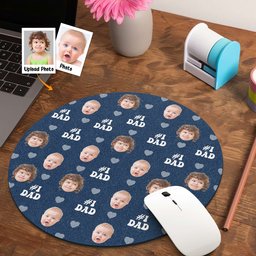 The #1 Dad Custom Kid Photo - Custom Shape Photo Mouse Pad – view 2