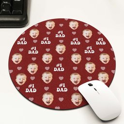 The #1 Dad Custom Kid Photo - Custom Shape Photo Mouse Pad – view 4