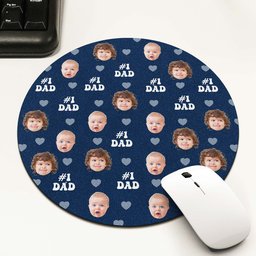 The #1 Dad Custom Kid Photo - Custom Shape Photo Mouse Pad – view 5