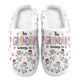 This Grandma Belongs To Custom Kid Faces - Personalized Photo Slippers – view 6