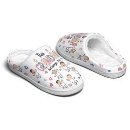 This Grandma Belongs To Custom Kid Faces - Personalized Photo Slippers – view 4