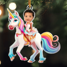 Unicorn Princess - Custom Face Ornament Gifts For Girl, Daughter - Personalized Acrylic Photo Ornament – view 5