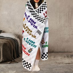 Custom Kid Face Car Toys Affirmation Gift - Personalized Photo Wearable Blanket Hoodie – view 6