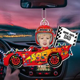 Drive Safe Daddy Custom Face Kid - Personalized Photo Rear View Mirror Accessory – view 7
