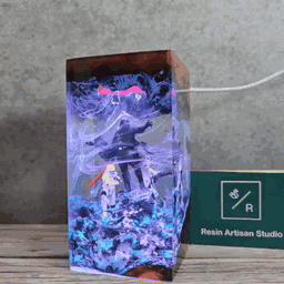 Customer Valentine Idea Gift Darth Vader diorama lamp, resin epoxy lamp, gift for him, Sword light saber, gaming decor, gift 