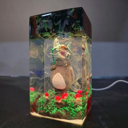 Handmade resin lamp, Diorama resin epoxy, Epoxy and Wooden Night Light, Table lamp, Birthday Gift, Anime Model, Father day's,
