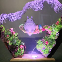 Handmade resin lamp, Diorama resin epoxy, Epoxy and Wooden Night Light, Table lamp, Birthday Gift, Anime Model, Father day's,