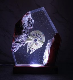 Diorama Da.rth Va.der lamp, resin wood lamp, gift for him, Sword light saber, gaming decor, gift for men, ,Star.war lamp, Val