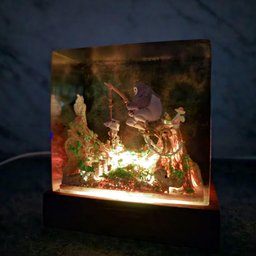 Custume O.ri and the B.lind Forest,Hot Anime, Epoxy Resin Lamp, Wood Lamp, Handmade Lamp, Game Gift, Video Game, Valentine's 