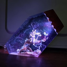 Custume O.ri and the B.lind Forest,Hot Anime, Epoxy Resin Lamp, Wood Lamp, Handmade Lamp, Game Gift, Video Game, Valentine's 
