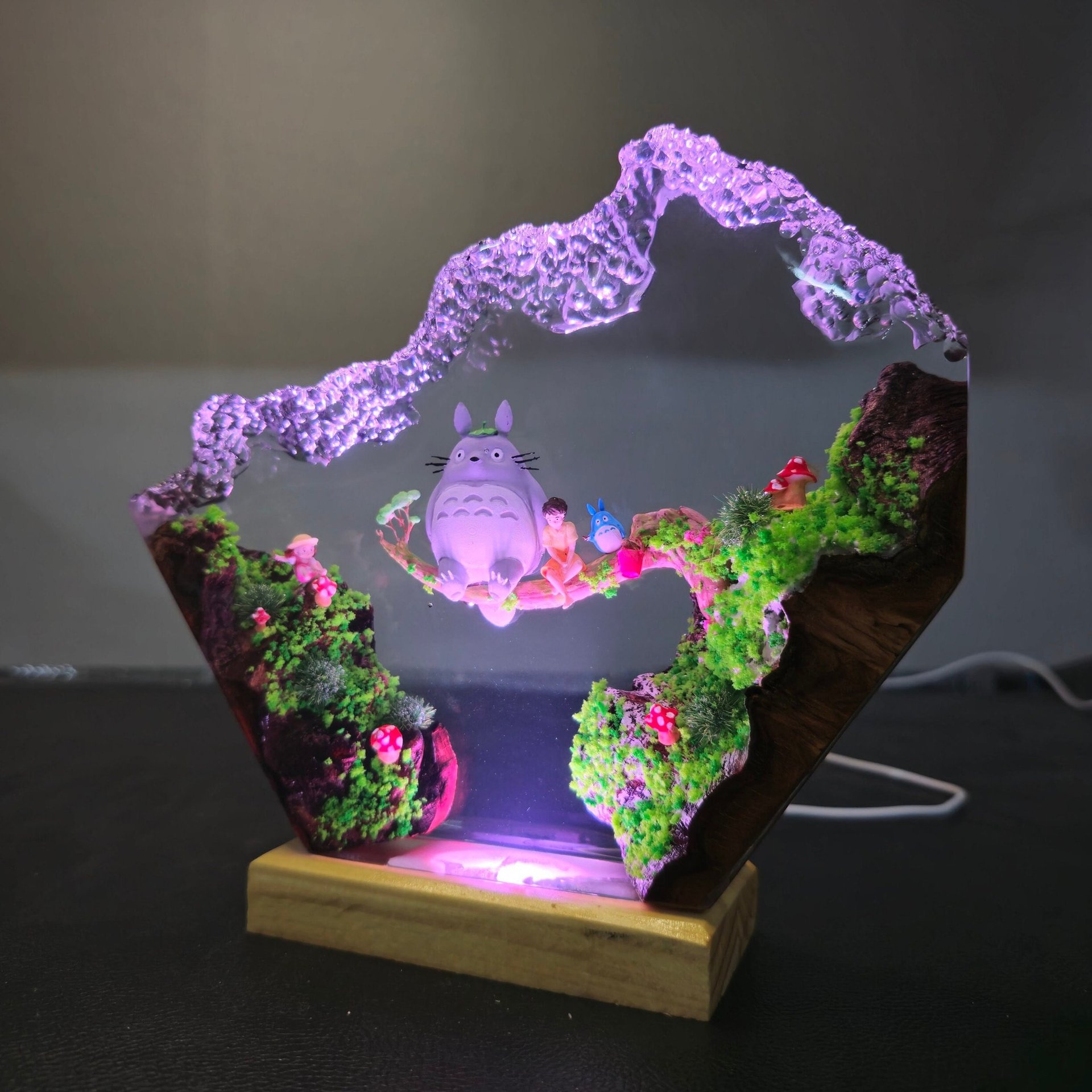 Mother's day Gift, Epoxy resin wood lamp famous anime, epoxy resin lamp, Custom Night Light, Housewarming gift, Birthday Gift
