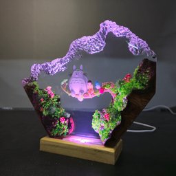 Mother's day Gift, Epoxy resin wood lamp famous anime, epoxy resin lamp, Custom Night Light, Housewarming gift, Birthday Gift