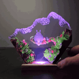 Mother's day Gift, Epoxy resin wood lamp famous anime, epoxy resin lamp, Custom Night Light, Housewarming gift, Birthday Gift