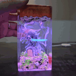 Custumer night light, Epoxy resin lamp, Resin Night lamp, Handmade lamp, Housewarming Gift, Father's day Gift, Unique lamp, –