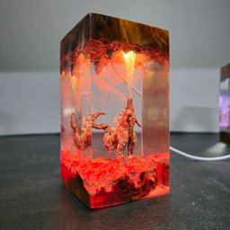Custumer night light, Epoxy resin lamp, Resin Night lamp, Handmade lamp, Housewarming Gift, Father's day Gift, Unique lamp, –